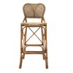 Honey brown rattan bar stool