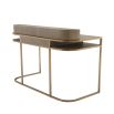 A contemporary desk by Eichholtz crafted from oak with a beautiful brass frame 