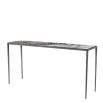 lilac bianco marble top console table with bronze frame 