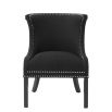 Luxury textured black chair with silver studding