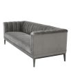 Glamorous grey velvet designer sofa with stitched detailing
