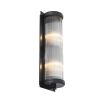 A luxurious matte bronze wall lamp with clear reeded glass 