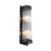 A luxurious matte bronze wall lamp with clear reeded glass 