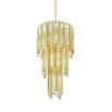 Glamorous gold glass droplet 4 tier chandelier