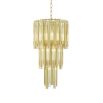 Glamorous gold glass droplet 4 tier chandelier