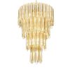 Glamorous gold finish and glass droplet 4 tier chandelier