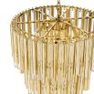 Glamorous gold finish and glass droplet 4 tier chandelier