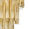 Glamorous gold finish and glass droplet 4 tier chandelier