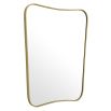 Stylish curved brass framed mirror