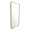 Stylish curved brass framed mirror