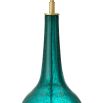 Turquoise glass table lamp with white shade