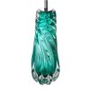 Luxury spiral glass base table lamp with soft teal shade 