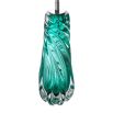 Luxury spiral glass base table lamp with soft teal shade 
