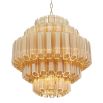 Structural, gold glass tube detail chandelier - Small