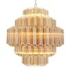 Structural, gold glass tube detail chandelier - Small