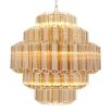 Structural, gold glass tube detail chandelier - Small