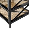 A luxurious mahogany and rattan side table 