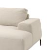 Designer contemporary sofa in natural velvet with added chaise longue