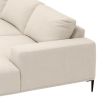 Designer contemporary sofa in natural velvet with added chaise longue