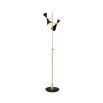 A stunning black and polished brass floor lamp with a marble base