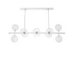 Retro, 70's design large bulb chandelier in nickel
