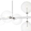 Retro, 70's design large bulb chandelier in nickel