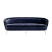 Luxury 60's style midnight blue sofa with gold tapered legs