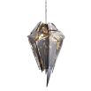 Dramatic, pointed, smoke glass chandelier