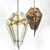Dramatic, pointed, smoke glass chandelier