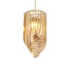 A stunning art deco inspired chandelier with a brass finish 