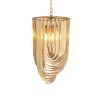 A stunning art deco inspired chandelier with a brass finish 