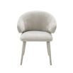 Luxurious Eichholtz neutral toned dining chair with armrests 