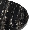 black and white marble round table with bronze finish