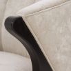 Luxury off-white crushed velvet armchair with black/brass legs