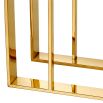 A luxury side table with a clean-lined frame and glamorous gold finish 