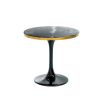 Elegant marble top black side table with gold edge