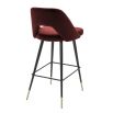 Luxury contemporary red velvet bar stool