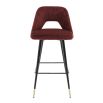 Luxury contemporary red velvet bar stool