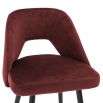 Glamorous retro style red velvet bar stool by Eichholtz