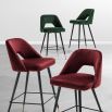 Luxury contemporary green velvet bar stool