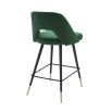 Luxurious modern dark green velvet counter stools by Eichholtz