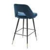 Luxury contemporary blue velvet bar stool
