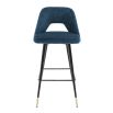 Luxury contemporary blue velvet bar stool