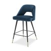 Blue velvet retro glam bar stools by Eichholtz