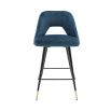 Blue velvet retro glam bar stools by Eichholtz