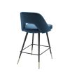 Blue velvet retro glam bar stools by Eichholtz