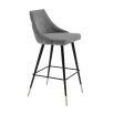 A modern grey velvet bar stool by Eichholtz 