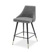 Modern vintage grey velvet bar stool by Eichholtz