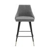 Modern vintage grey velvet bar stool by Eichholtz