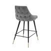 Modern vintage grey velvet bar stool by Eichholtz